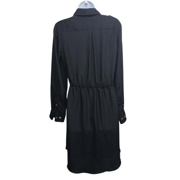 Queens Collection Black Dress Sz M Vtg Pockets Utilitychic Retro Officewear - Picture 8 of 11